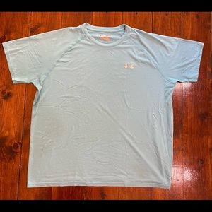 Under Armour HeatGear Shirt Light Blue Loose Fit Size XL